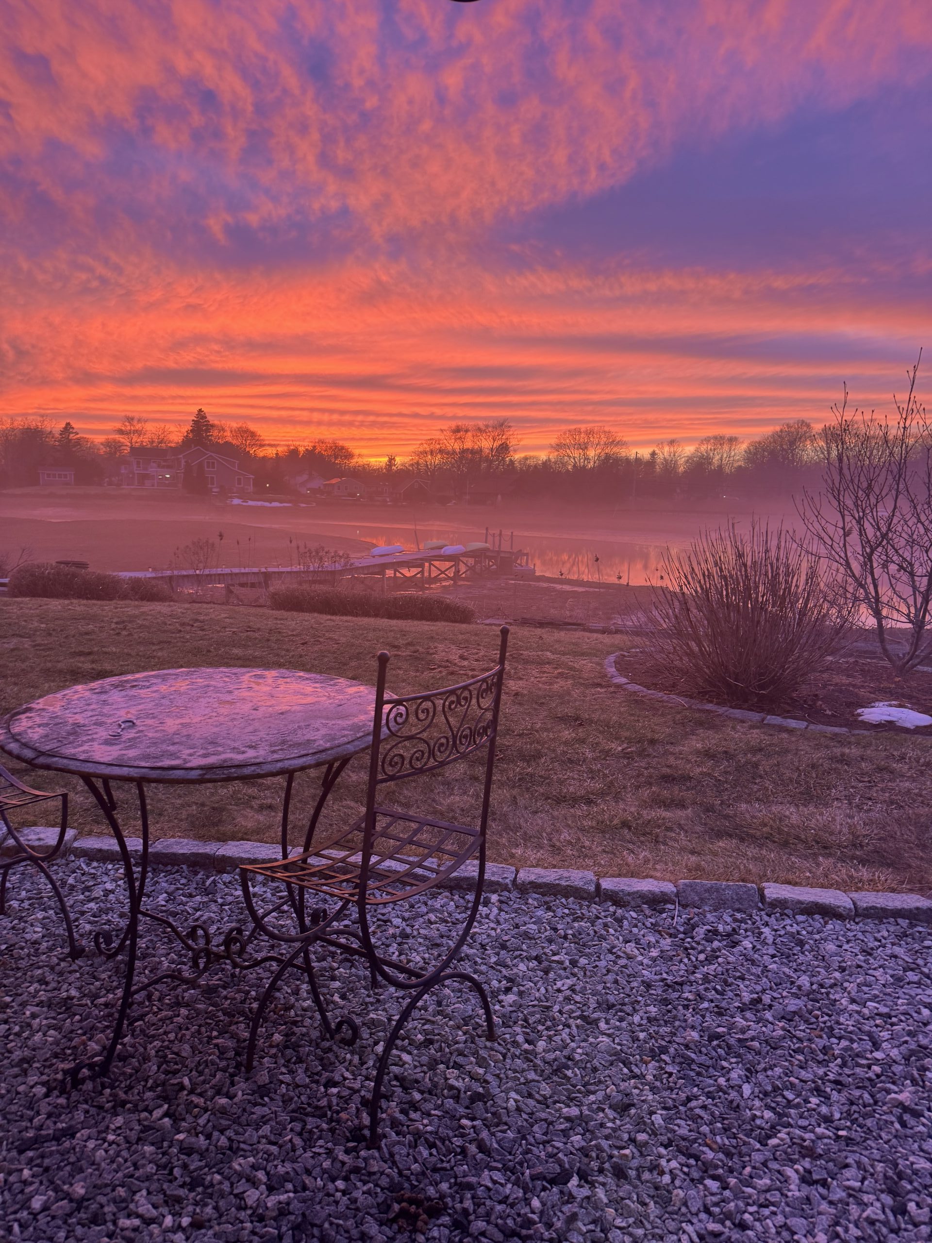 Spring sunset along the Connecticut shoreline
